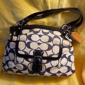 Coach Bag Blue and White